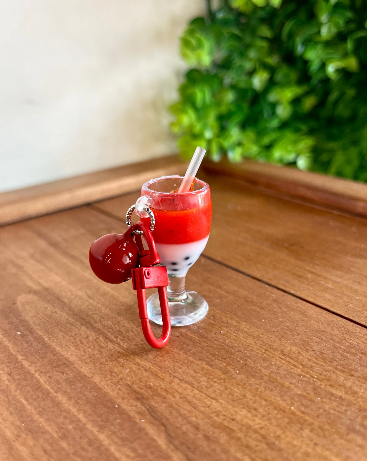 Fruit kid keychain - Glow-in-the-dark Bubble tea keychain - labubu bunny cookies