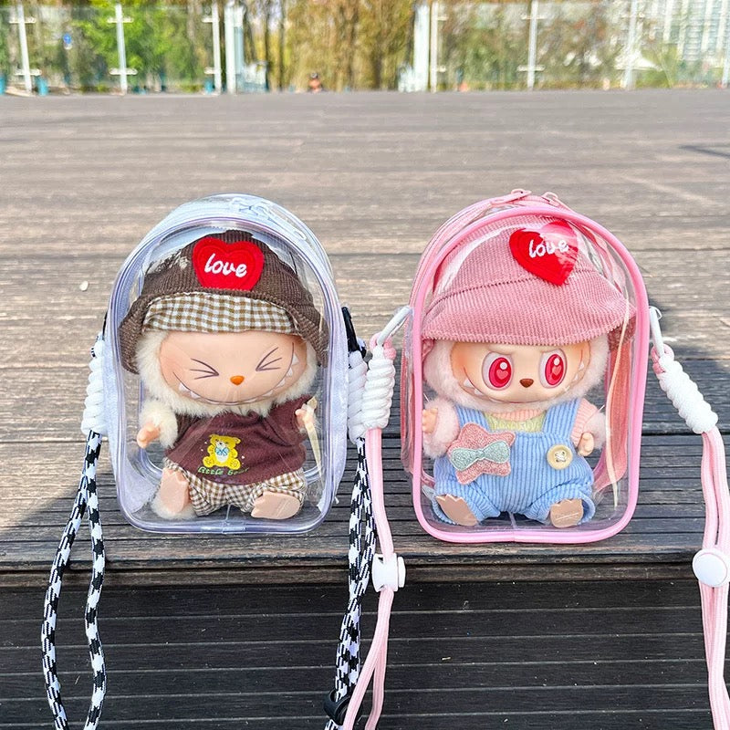 Clear Backpack for Dolls - Transparent Shoulder Bag with Adjustable Strap