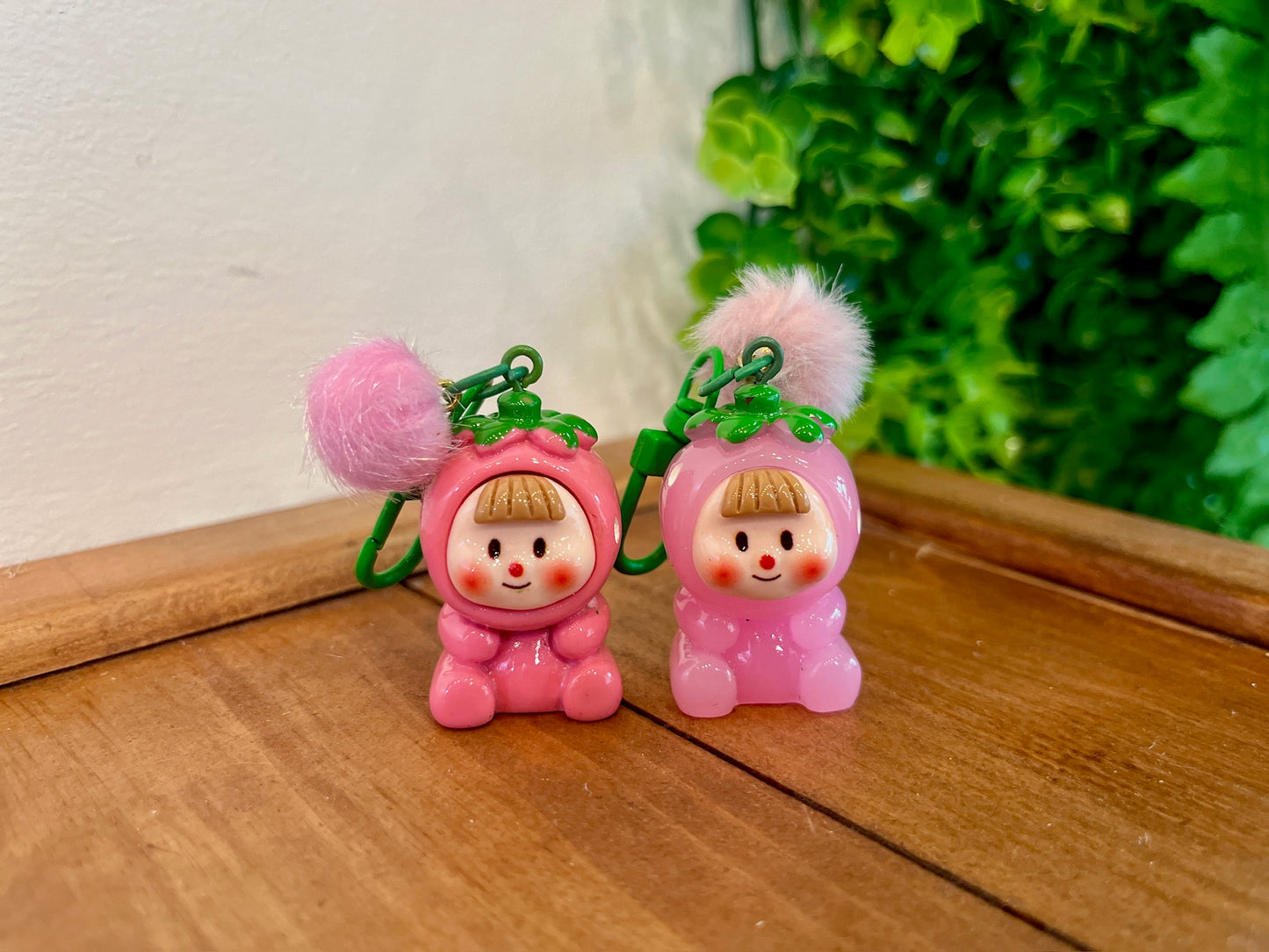 Fruit kid keychain - Glow-in-the-dark Bubble tea keychain - labubu bunny cookies