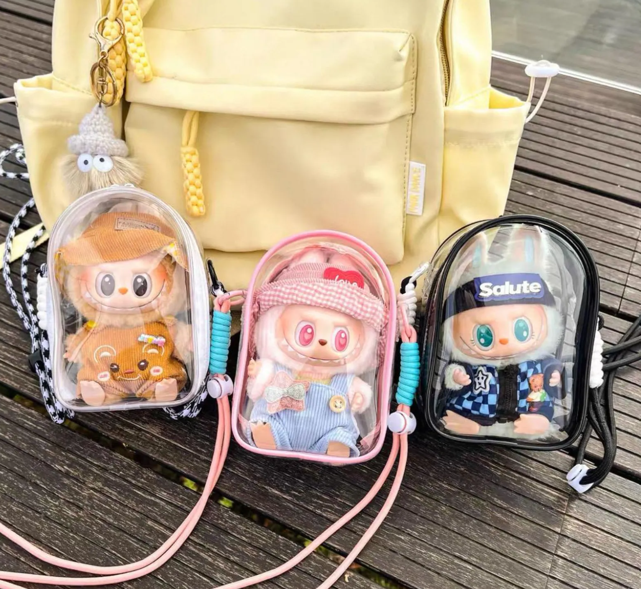 Clear Backpack for Dolls - Transparent Shoulder Bag with Adjustable Strap