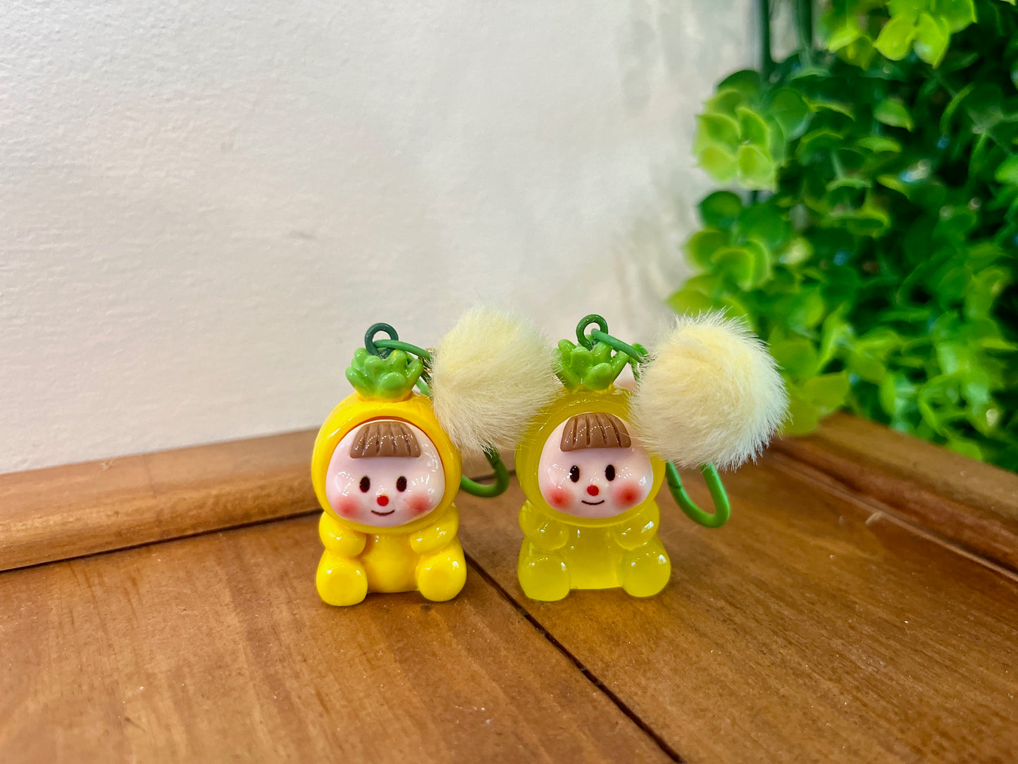 Fruit kid keychain - Glow-in-the-dark Bubble tea keychain - labubu bunny cookies