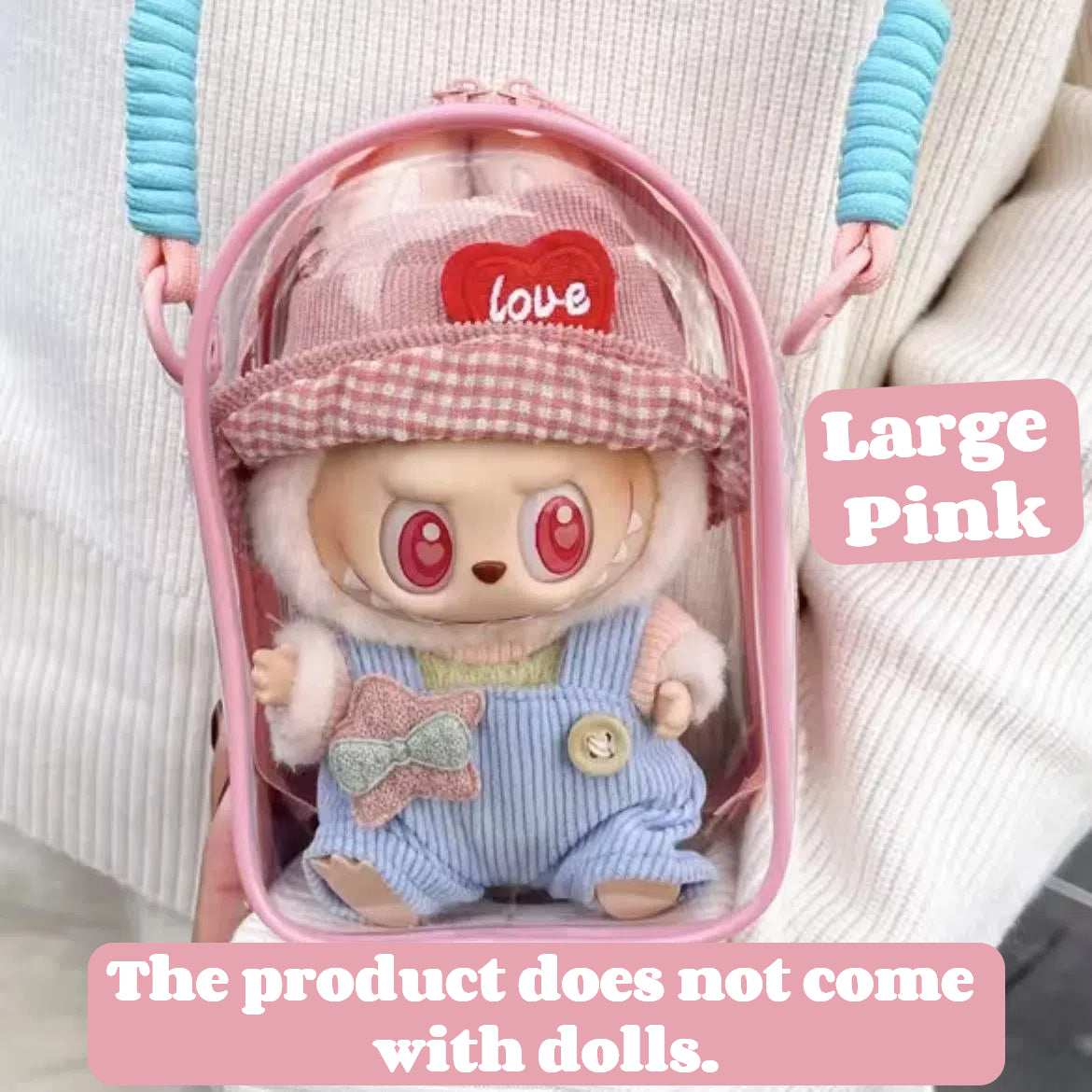 Clear Backpack for Dolls - Transparent Shoulder Bag with Adjustable Strap