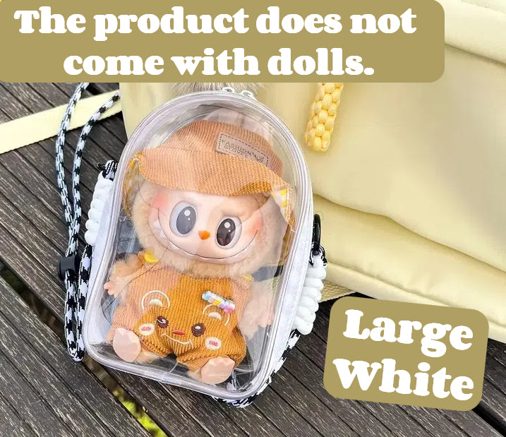 Clear Backpack for Dolls - Transparent Shoulder Bag with Adjustable Strap