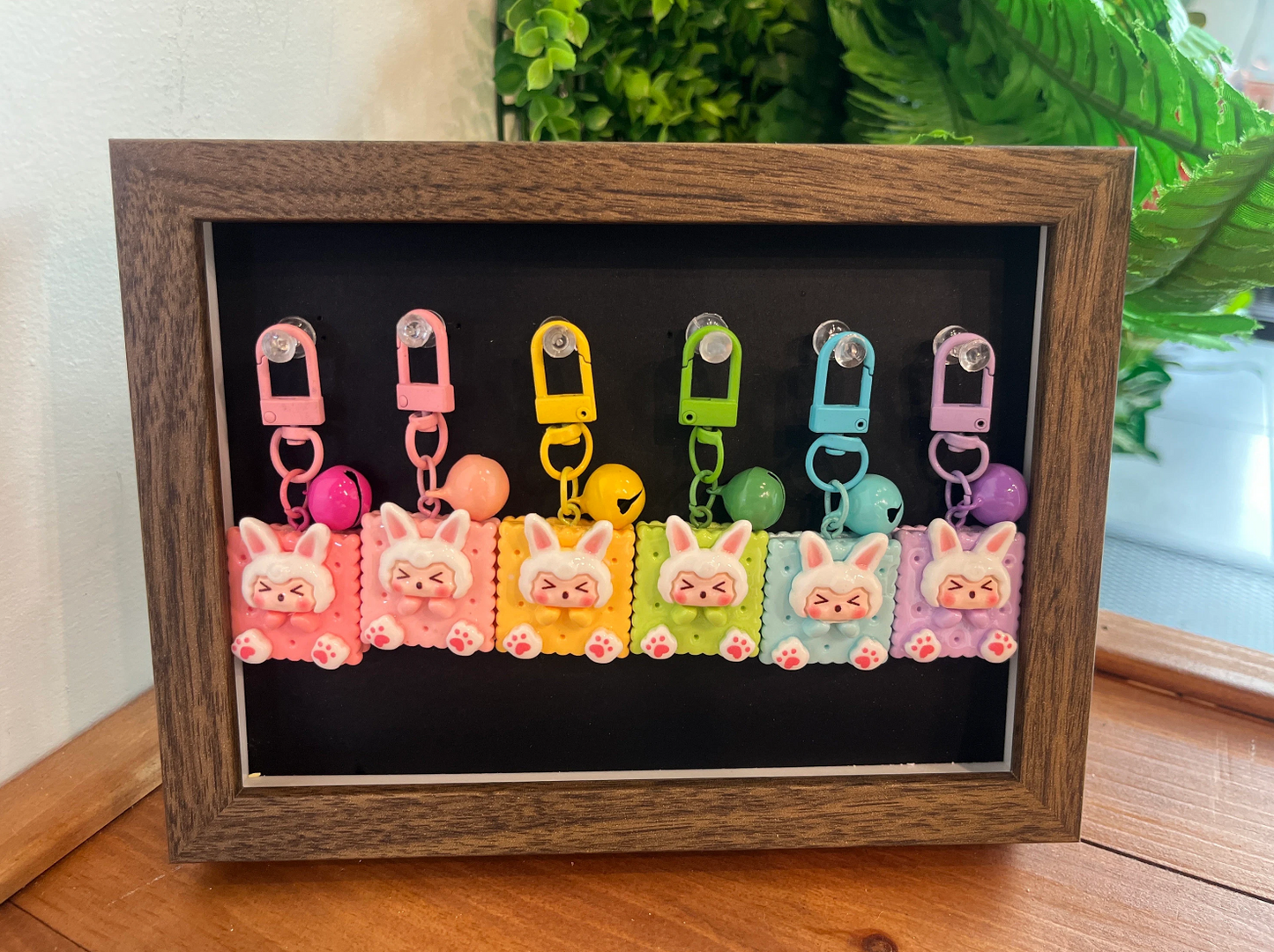 Fruit kid keychain - Glow-in-the-dark Bubble tea keychain - labubu bunny cookies