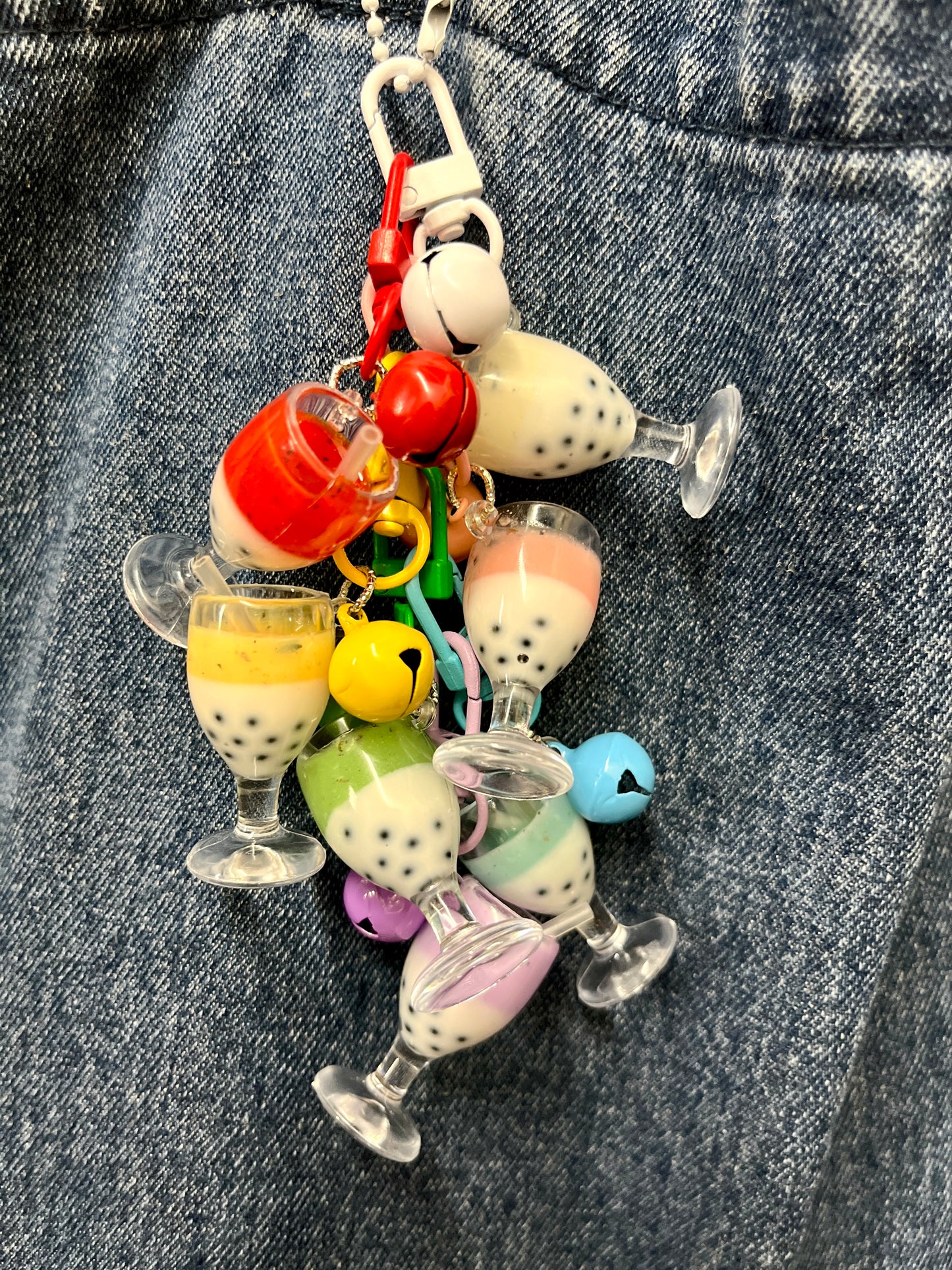 Fruit kid keychain - Glow-in-the-dark Bubble tea keychain - labubu bunny cookies