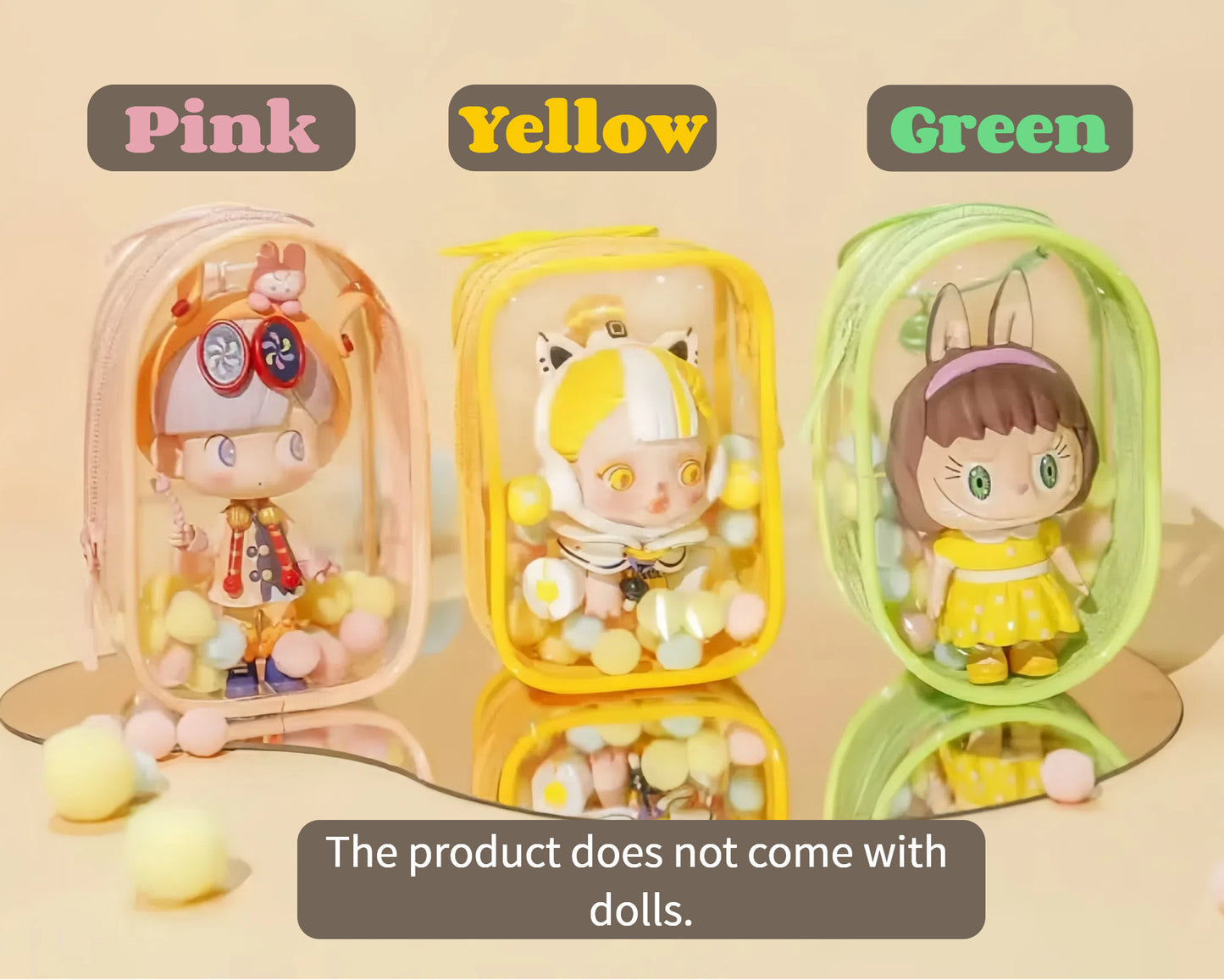 Clear Backpack for Dolls - Transparent Shoulder Bag with Adjustable Strap