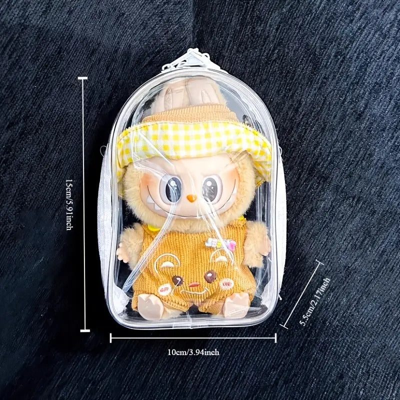 Clear Backpack for Dolls - Transparent Shoulder Bag with Adjustable Strap