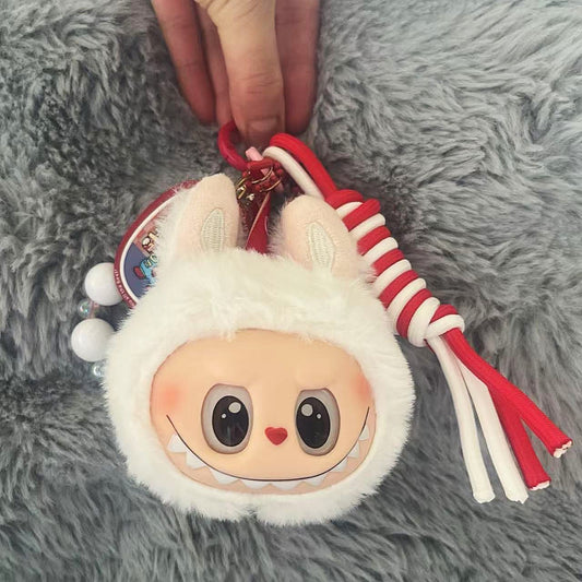 Handmade Labubu Plush Head Keychain - Cute Bag Charm for Collectors -  Bag Charm Gift