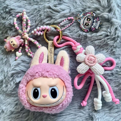Handmade Labubu Plush Head Keychain - Cute Bag Charm for Collectors -  Bag Charm Gift