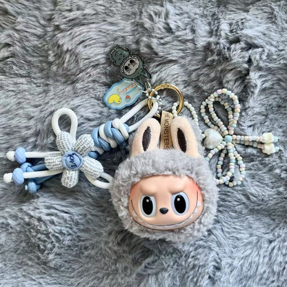 Handmade Labubu Plush Head Keychain - Cute Bag Charm for Collectors -  Bag Charm Gift