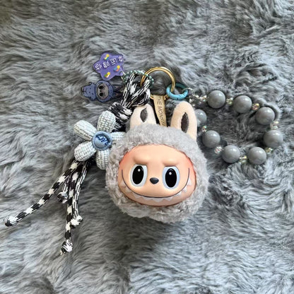 Handmade Labubu Plush Head Keychain - Cute Bag Charm for Collectors -  Bag Charm Gift