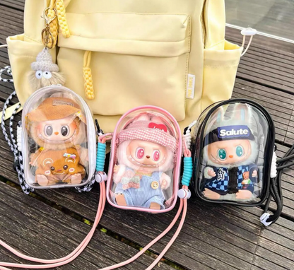 Clear Backpack for Dolls  - Transparent Shoulder Bag with Adjustable Strap