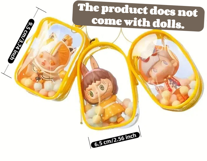 Clear Backpack for Dolls  - Transparent Shoulder Bag with Adjustable Strap